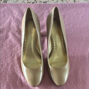 Coach Women's Metallic Gold Heels